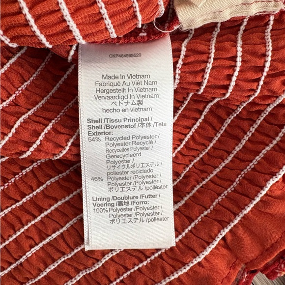 Madewell Julianne Smocked Waist Size 1X Burnt Red Orange Floral Print Stretchy - Picture 9 of 15